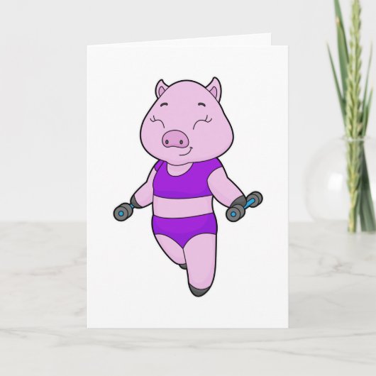 Carte Haltère de fitness pour cochon (Devant)