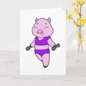 Carte Haltère de forme physique pour porc (Fleur jaune)