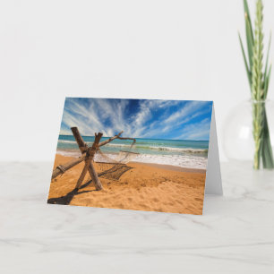 Carte Hamac sur une plage tropicale