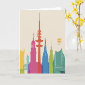 Carte Hambourg Allemagne Skyline (Fleur jaune)