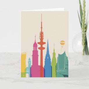 Carte Hambourg Allemagne Skyline