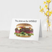 CARTE HAMBURGER DIT QUE VOUS MÉRITEZ LES OEUVRES-ANNIVER (Fleur jaune)