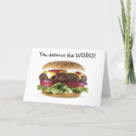 CARTE HAMBURGER DIT QUE VOUS MÉRITEZ LES OEUVRES-ANNIVER<br><div class="desc">Combien de plaisir sera-t-il de recevoir cette carte pour VOS ANNIVERSAIRES... Alors pourquoi ne pas l'envoyer à VOTRE ami ou membre de votre famille aujourd'hui :) MERCI POUR ARRÊTER PAR L'UN DE MES HUIT MAGASINS !!!!</div>