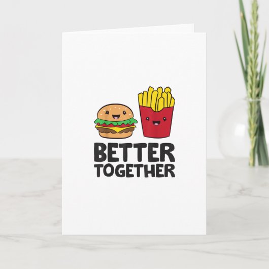 Carte Hamburger et frites aiment la restauration rapide (Devant)