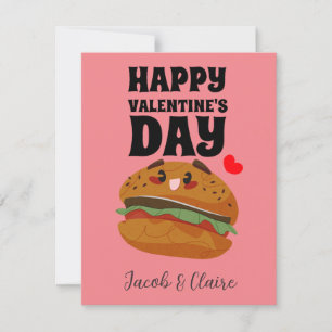 Carte hamburger mignon, Joyeux valentines jour personnal
