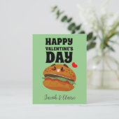 Carte hamburger mignon, Joyeux valentines jour personnal (Debout devant)