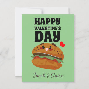 Carte hamburger mignon, Joyeux valentines jour personnal