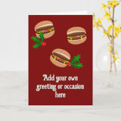 Carte Hamburgers de vacances - Thème de nourriture perso (Fleur jaune)