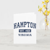 Carte Hampton Virginia Va Vintage Established Srts Desig (Fleur jaune)
