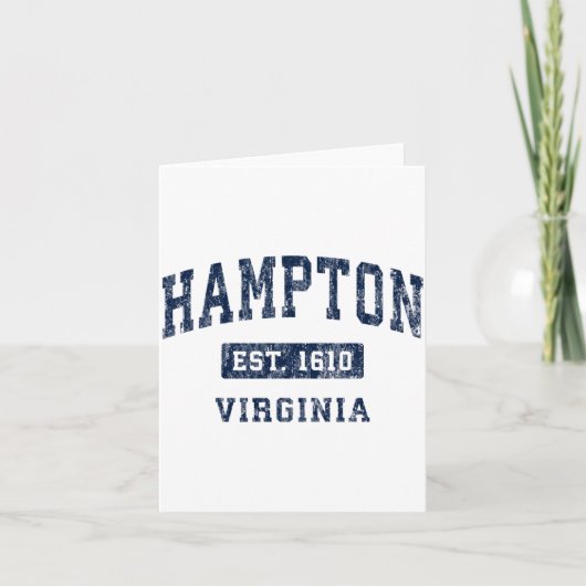 Carte Hampton Virginie Va Vintage Établis Srts Conceptio (Devant)