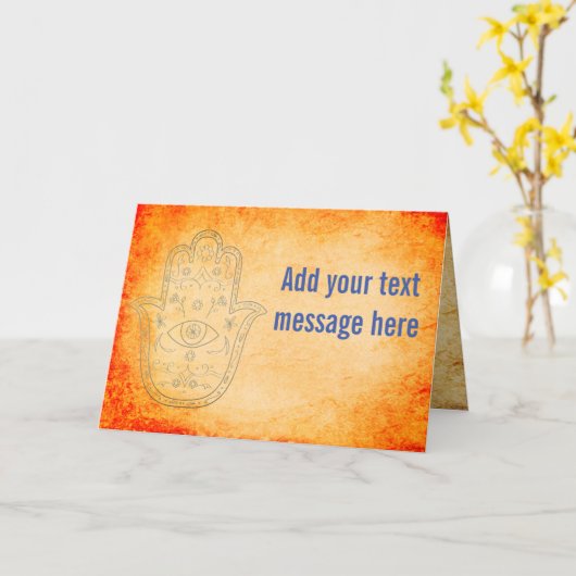 Carte Hamsa (Fleur jaune)