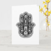 Carte Hamsa La Main de la déesse (Fleur jaune)