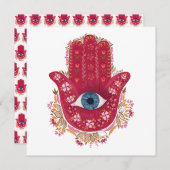 Carte Hamsa Main_Magenta_Cream (Devant / Derrière)