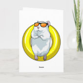 Carte Hamster à la piscine avec un bouée (Dos)