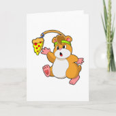 Carte Hamster à manger avec pizza (Devant)