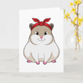 Carte Hamster avec bandana (Fleur jaune)