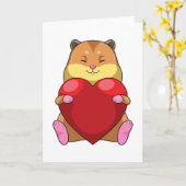Carte Hamster avec cœur (Fleur jaune)