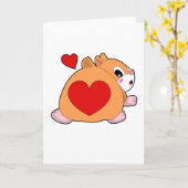 Carte Hamster avec cœur (Fleur jaune)