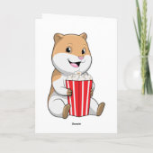 Carte Hamster avec cône de pop-corn (Dos)
