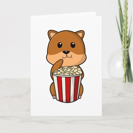 Carte Hamster avec cône de pop-corn (Devant)