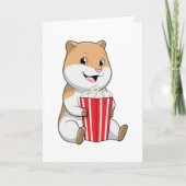 Carte Hamster avec Cône de Popcorn (Devant)