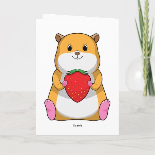 Carte Hamster avec fraise (Dos)