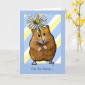 Carte HAMSTER avec la marguerite, je suis… des excuses (Fleur jaune)