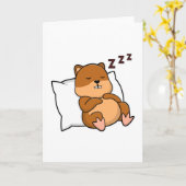 Carte Hamster avec Oreiller (Fleur jaune)