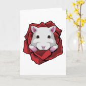 Carte Hamster avec Rose (Fleur jaune)