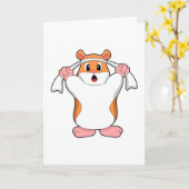 Carte Hamster avec serviette (Fleur jaune)