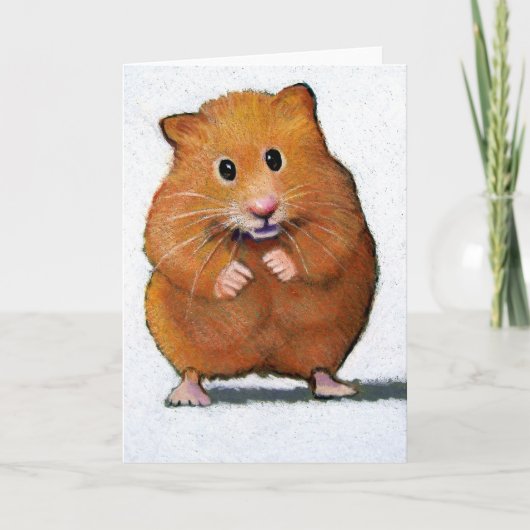 CARTE HAMSTER DANS LE CRAYON DE COULEUR (Devant)