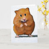 CARTE HAMSTER DANS LE CRAYON DE COULEUR (Fleur jaune)