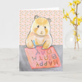 Carte Hamster Ecrire Joyeux Anniversaire Mignonne Hamste (Fleur jaune)