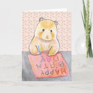 Carte Hamster Ecrire Joyeux Anniversaire Mignonne Hamste
