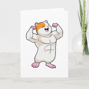 Carte Hamster en Bodybuilder avec de grands Muscles