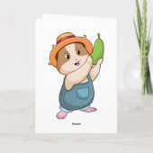 Carte Hamster en fermier avec courgette (Dos)