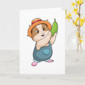 Carte Hamster en fermier avec courgette (Fleur jaune)