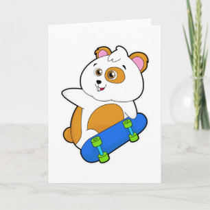 Carte Hamster en skateur avec skateboard