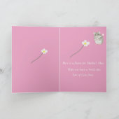 Carte Hamster gris et blanc mignon tenant une fleur (Intérieur)