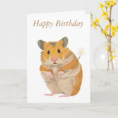 Carte Hamster mignon avec la fleur (Fleur jaune)
