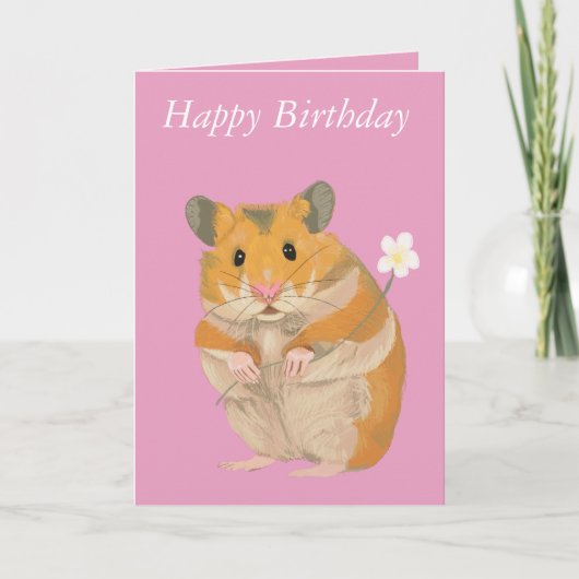 Carte Hamster mou avec fleurs (Devant)