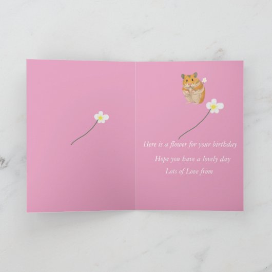 Carte Hamster mou avec fleurs (Intérieur)