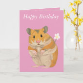 Carte Hamster mou avec fleurs (Fleur jaune)