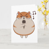 Carte Hamster - Musique avec Microphone (Fleur jaune)