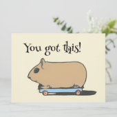 Carte Hamster sur un skateboard Encouragement (Debout devant)