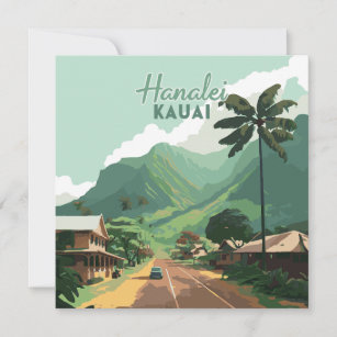 Carte Hanalei Kauai Hawaii Bay Mounts Green