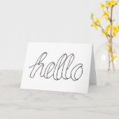 Carte Hand Drag Hi Hello Art Salutations Texte Art (Fleur jaune)
