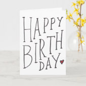 Carte Hand Drawn Happy Birthday Folded (Fleur jaune)