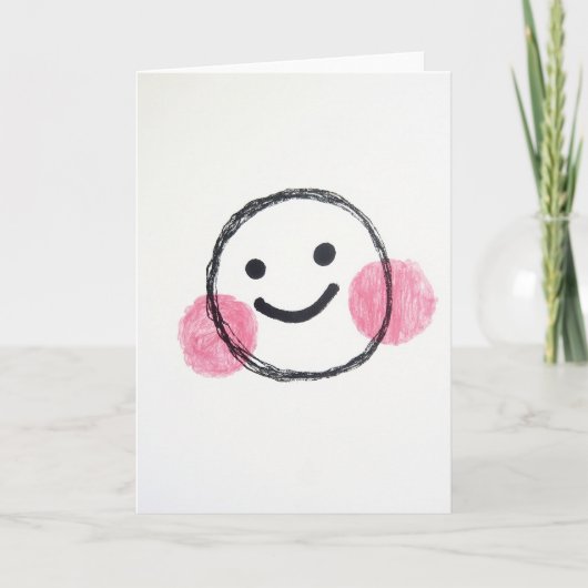 Carte Hand Drawn Happy Face Art Card (Devant)