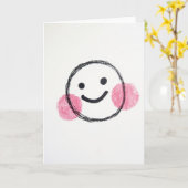 Carte Hand Drawn Happy Face Art Card (Fleur jaune)